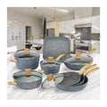 13-Piece Cookware Set. "Pierre Gourmet" Natural Wood Design Handle