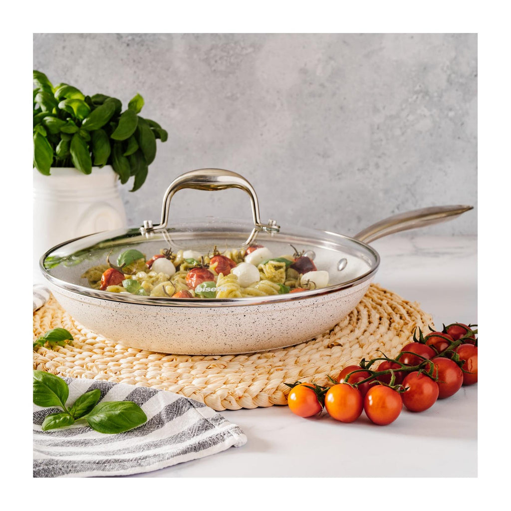 13-Piece Cookware Set - Stonewhite - Steel Handles