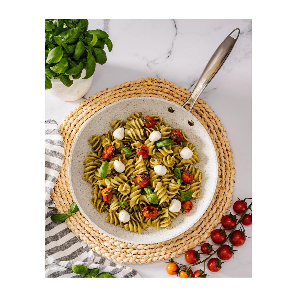 13-Piece Cookware Set - Stonewhite - Steel Handles