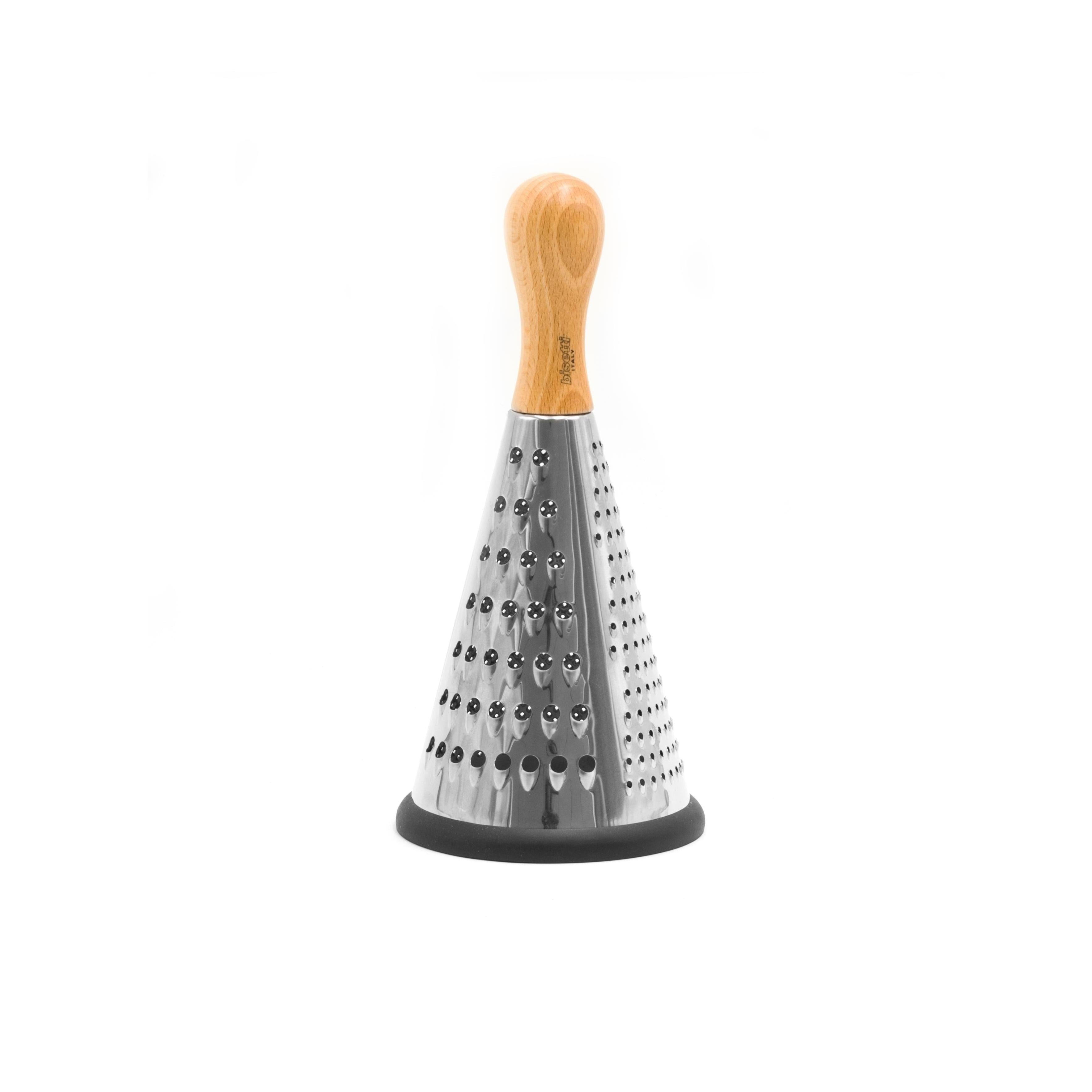 Multifunction Conical Grater In Stainless Steel / Natural Varnished Beech 24 Cm - Small
