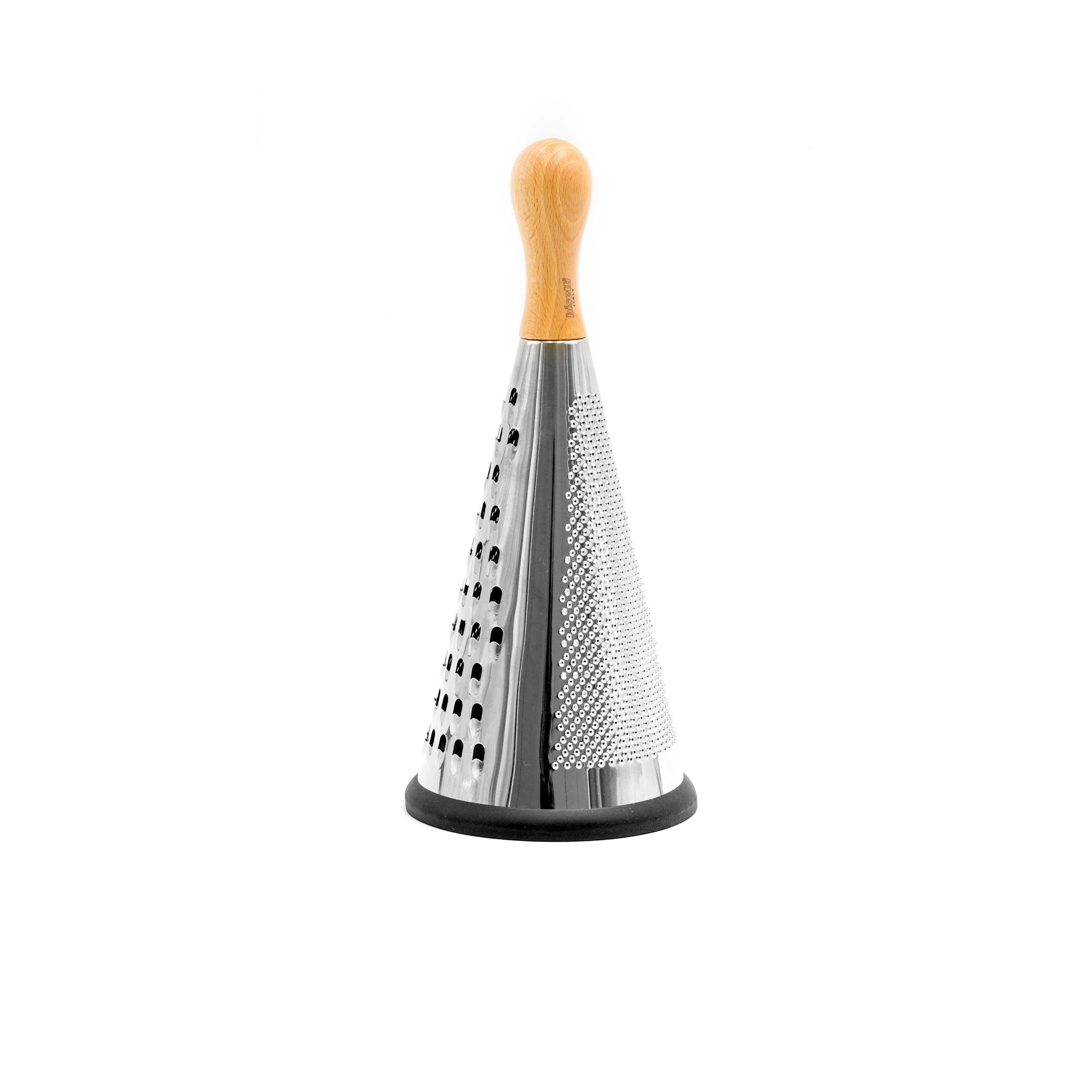 Multifunction Conical Grater In Stainless Steel / Natural Painted Beech 30 Cm - Large