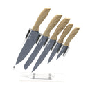 Ensemble De 5 Couteaux Pierre Gourmet - Poignées En Bois Naturel