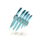 Set of 5 Miss Gourmet Knives - Green Gold Design Handles
