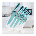 Set of 5 Miss Gourmet Knives - Green Gold Design Handles
