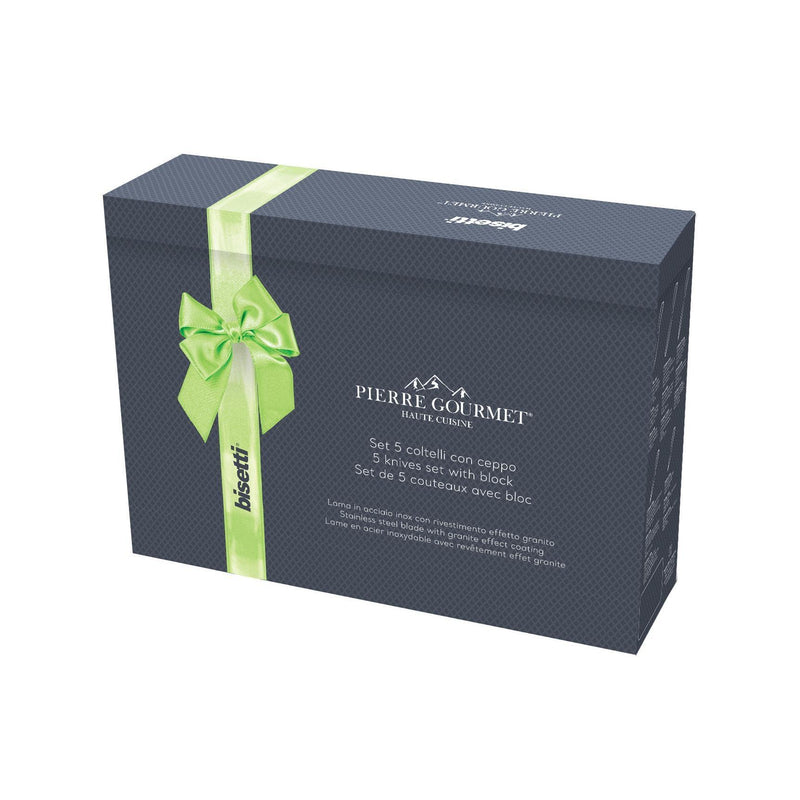 Ensemble De 5 Couteaux Pierre Gourmet - Poignées En Bois Naturel