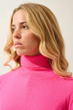 Pull Col Roulé - Bise - Flamand Rose Fluo