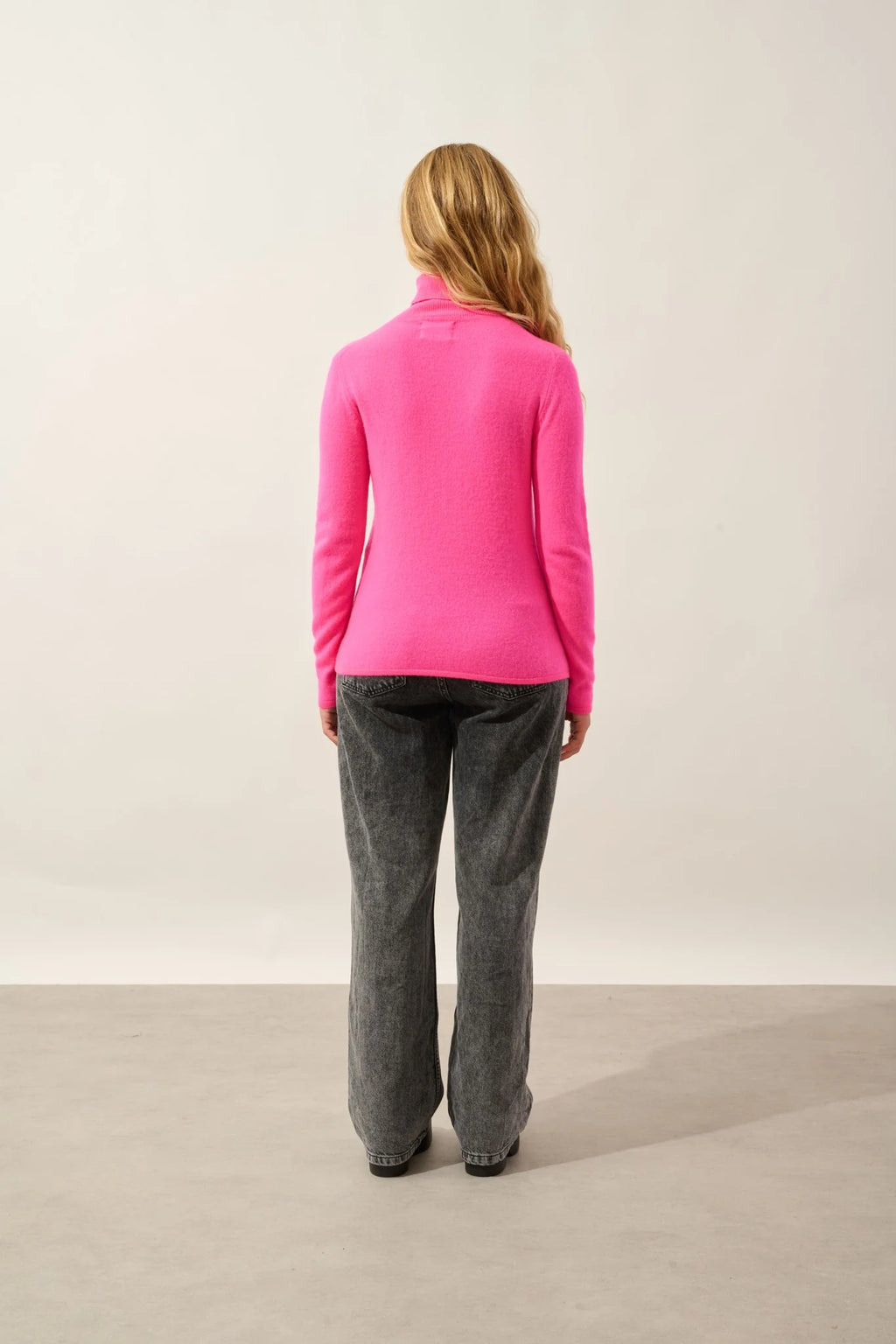 Pull Col Roulé - Bise - Flamand Rose Fluo