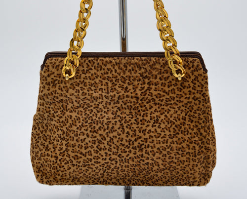 Sac Bottega Veneta Vintage Crin Léopard