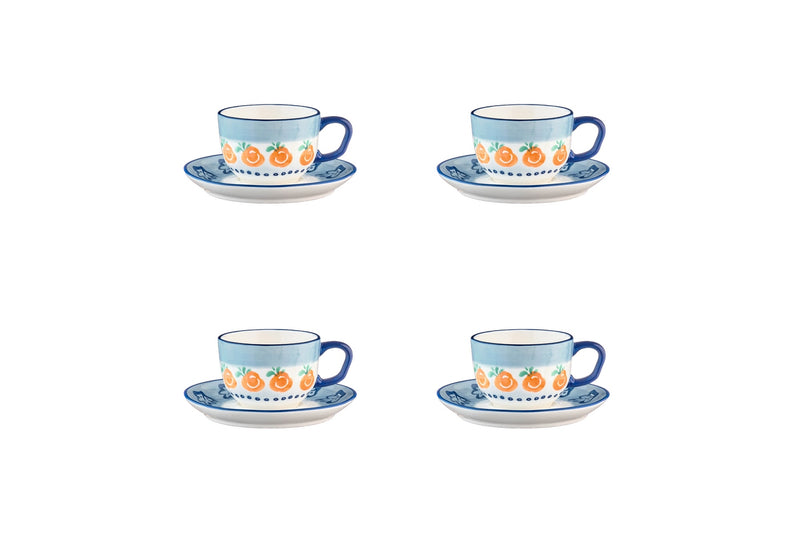 Tasse Napoli Et Soucoupe - 8 Pièces - Agrumi