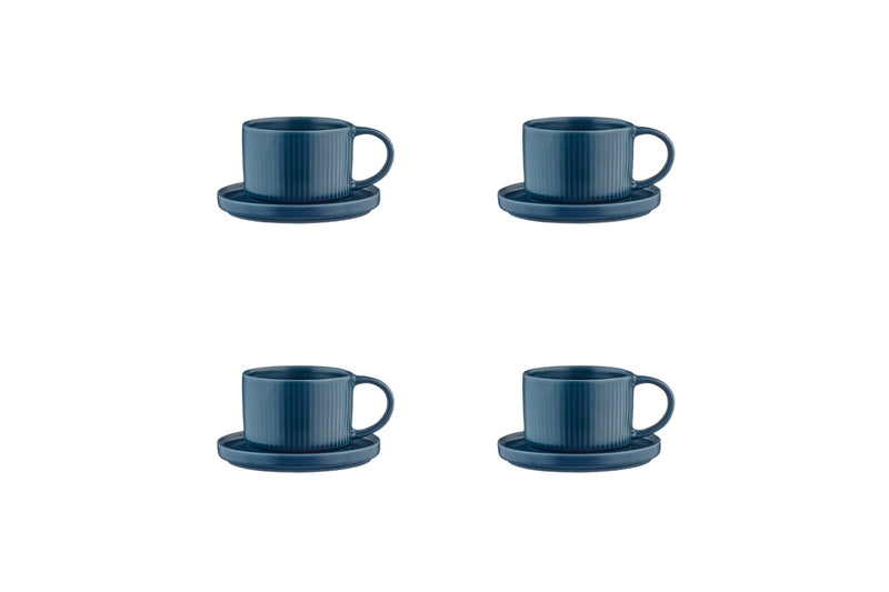 Tasse Scandi Et Soucoupe - 8 Pièces - Marine