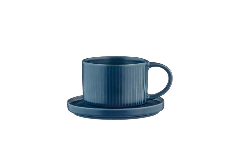 Tasse Scandi Et Soucoupe - 8 Pièces - Marine