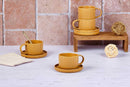 Tasse Scandi Et Soucoupe - 8 Pièces - Ocre