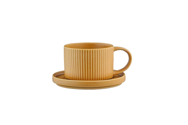 Tasse Scandi Et Soucoupe - 8 Pièces - Ocre