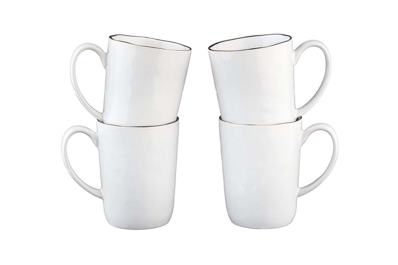 Mug Pure 40Cl - 4 Pièces - Blanc Neige