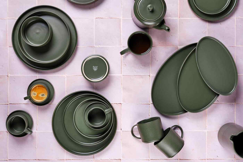 Assiette Creuse Scandi - 4 Pièces - Olive