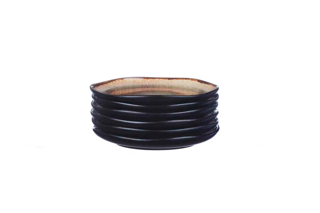 Iris - 6 Assiettes - Marron Sauvage
