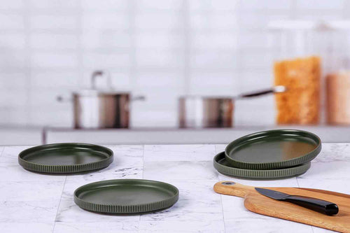 Assiette Scandi - 4 Pièces - Olive