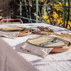 Set of 2 Linen Table Napkins with Contrasting Topstitching