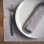 Set of 2 Linen Table Napkins with Contrasting Topstitching
