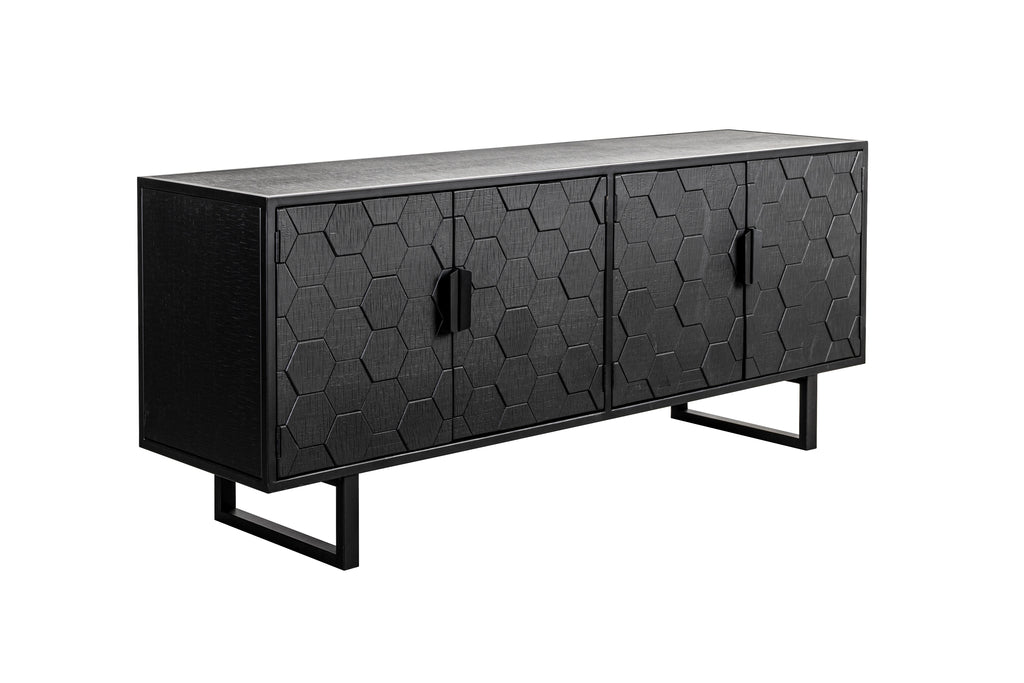 Linc Bas - Buffet - Sapin massif - Noir