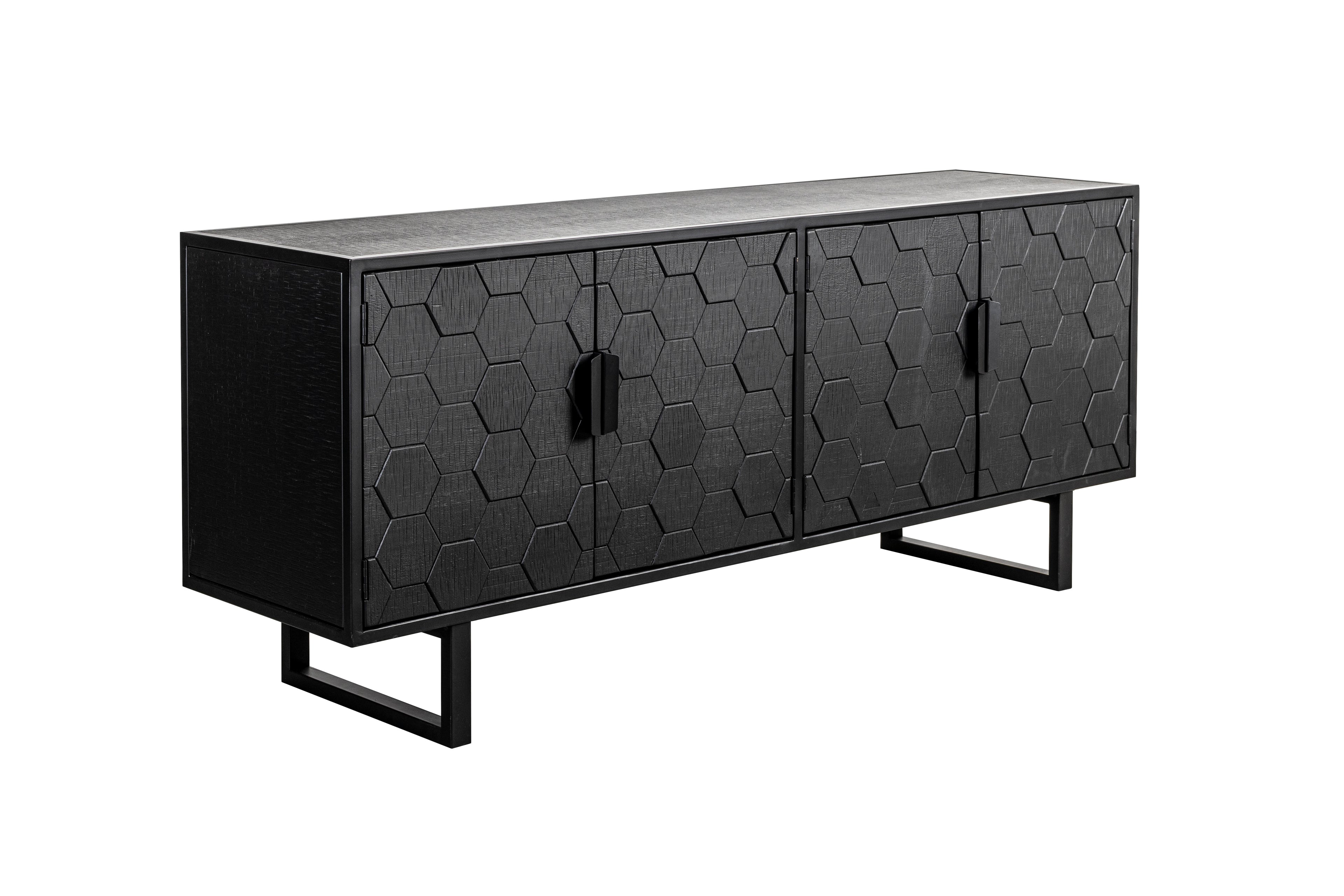 Linc Bas - Buffet - Sapin massif - Noir