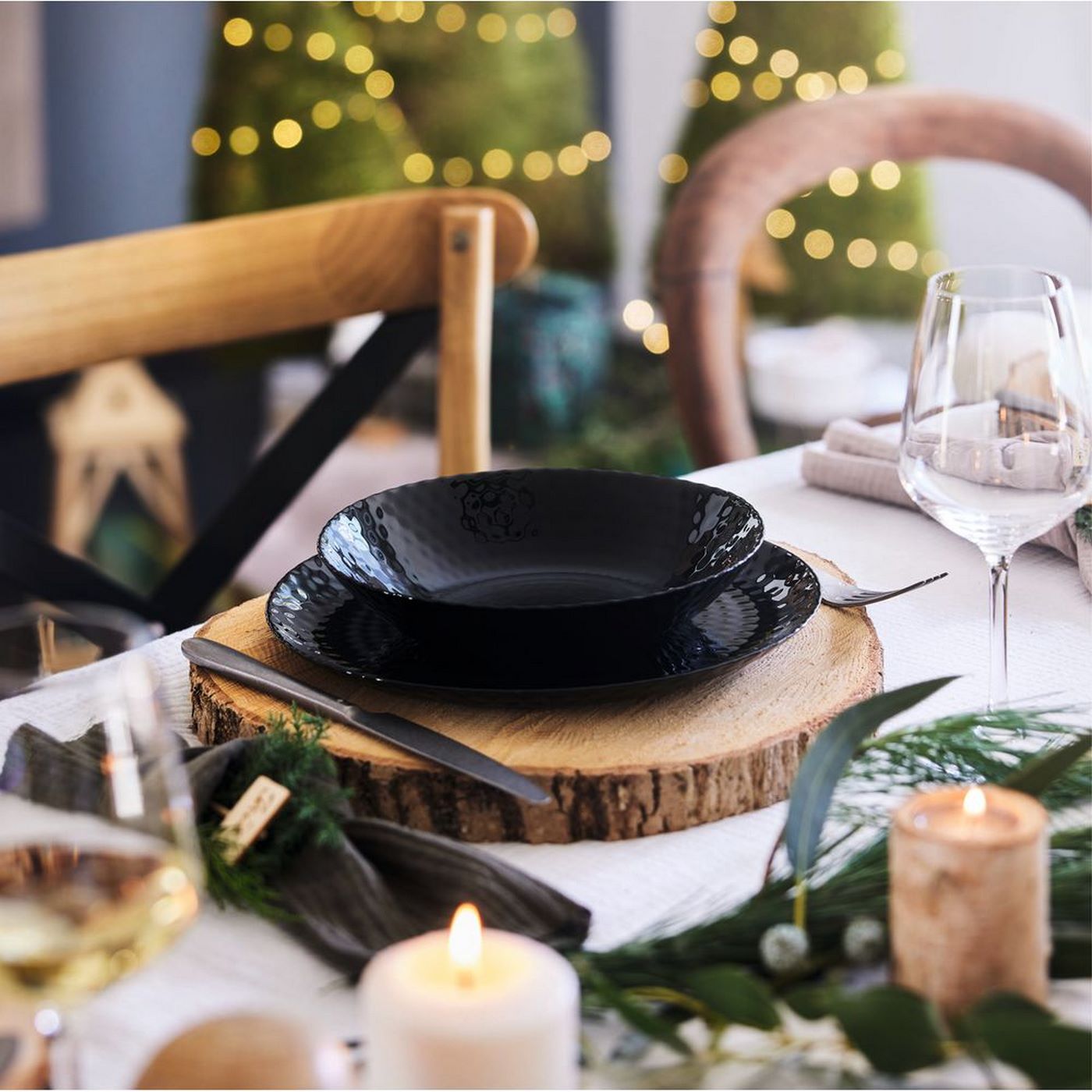 Pampille - 19-Piece Tableware Set - Black - Luminarc