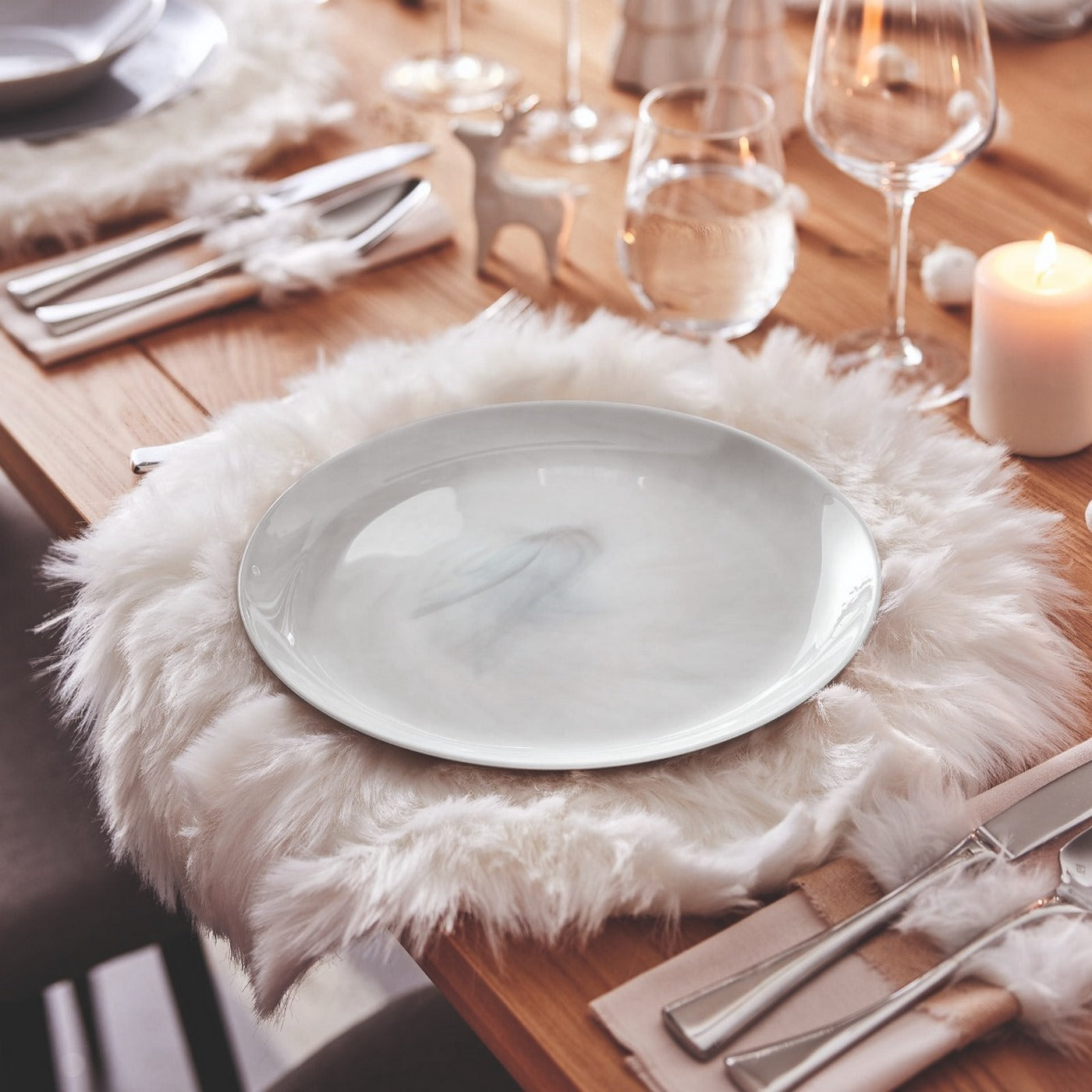 Diwali - 24-Piece Grey Marble Tableware Set - Luminarc