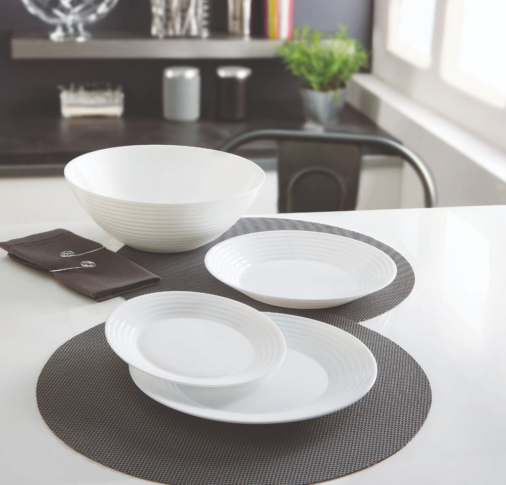 Harena - Service De Table 19 Pièces - Opale Extra Résistant - Blanc - Luminarc