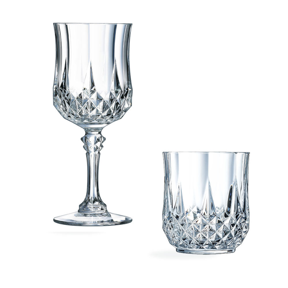 Longchamp - Ensemble 16 Pièces, Verres À Pied Et Gobelets - Cristal D'Arques