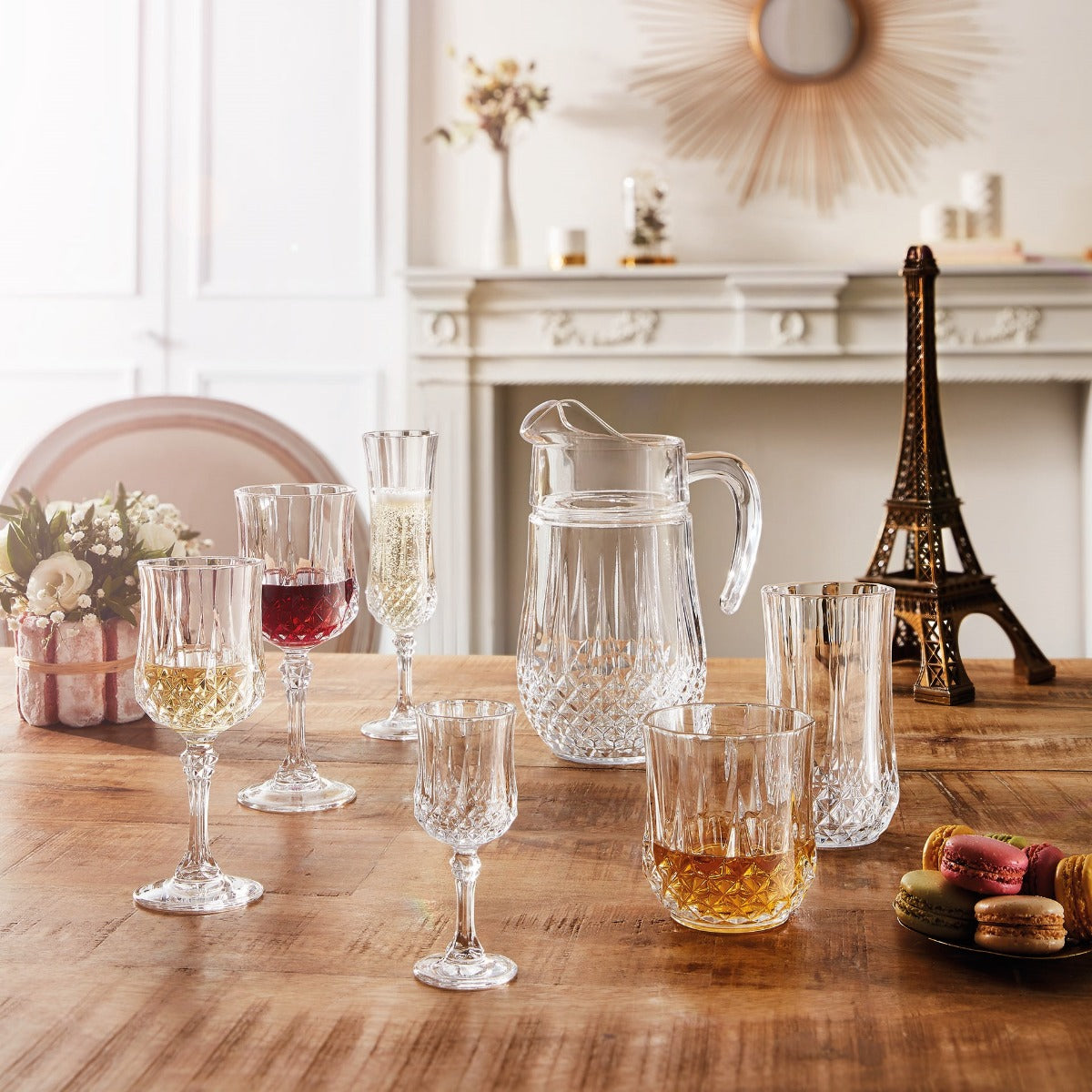 Longchamp - Ensemble 16 Pièces, Verres À Pied Et Gobelets - Cristal D'Arques