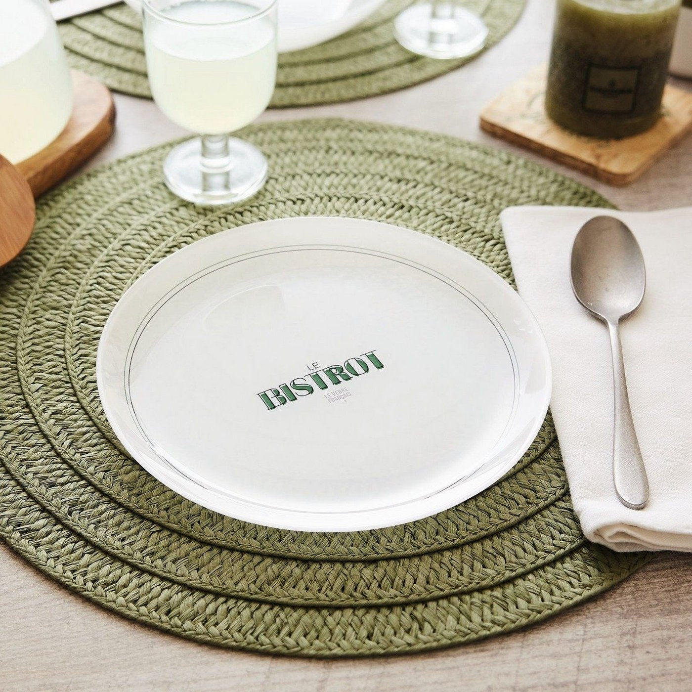Gabin - Service De Table 19 Pièces Avec 12 Assiettes, 6 Verres Et 1 Carafe - Blanc - 1L - Luminarc