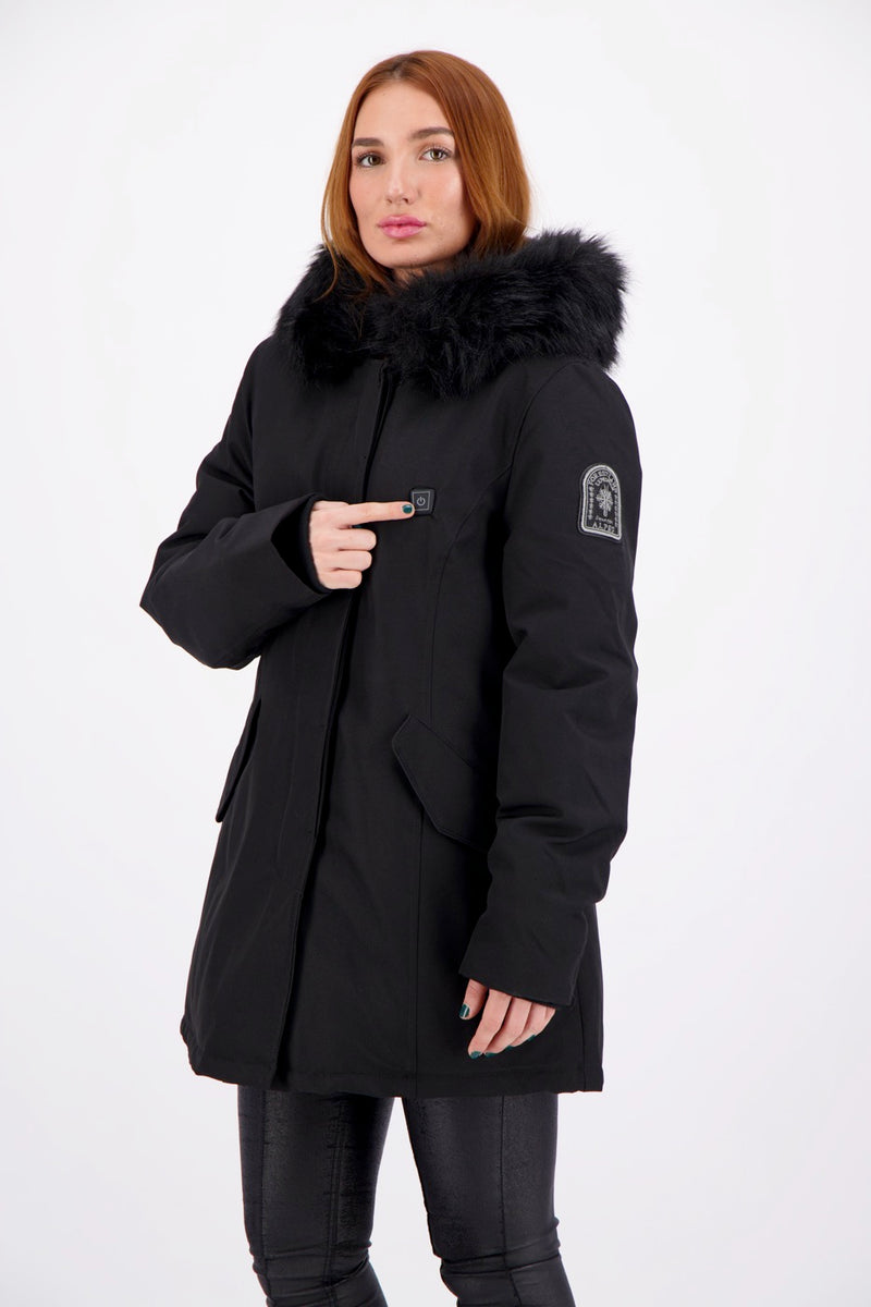 Parka Chauffante Black Megeve Heat - Noir - Homme