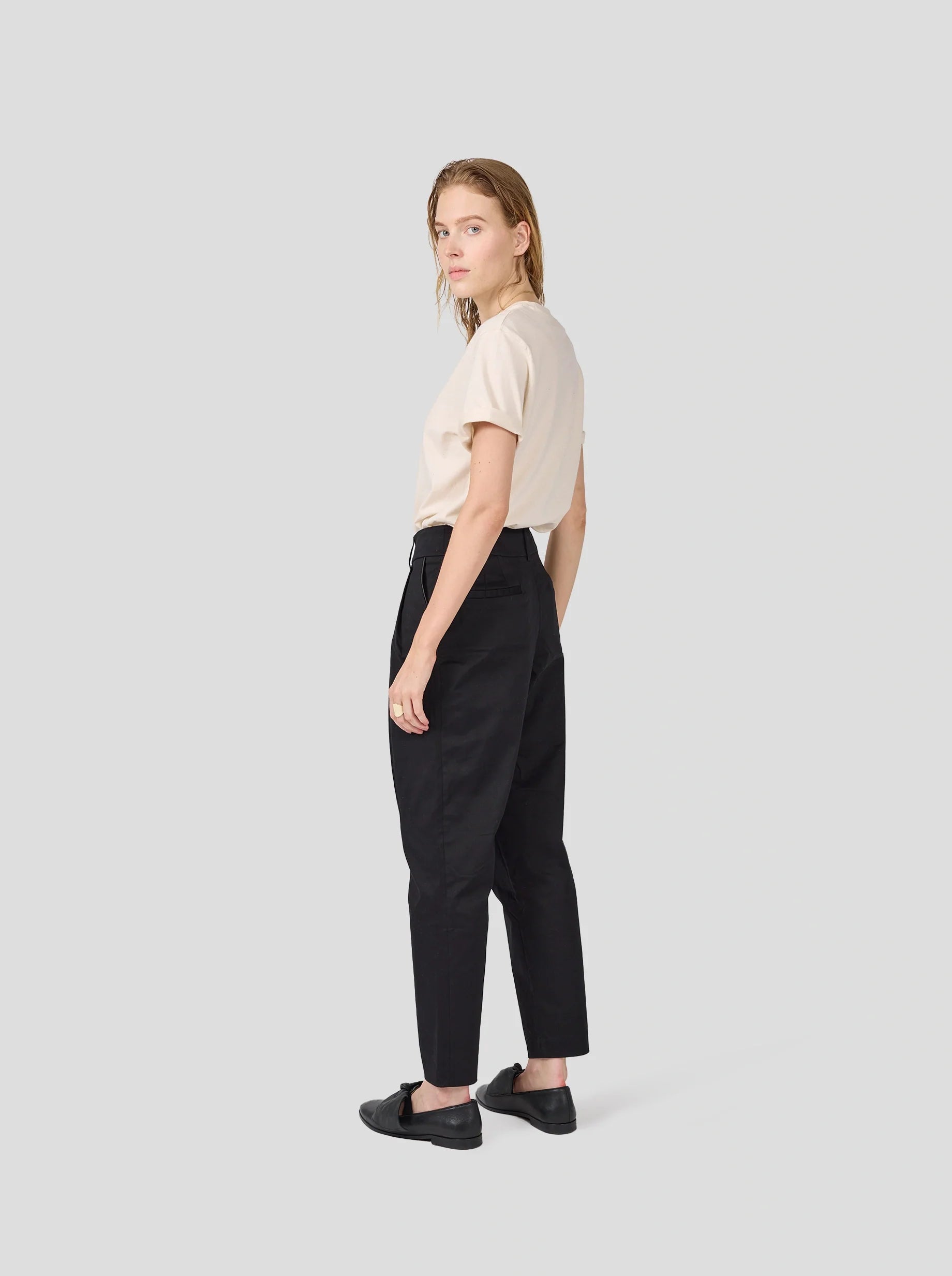 Gabriel Trousers in Black Cotton