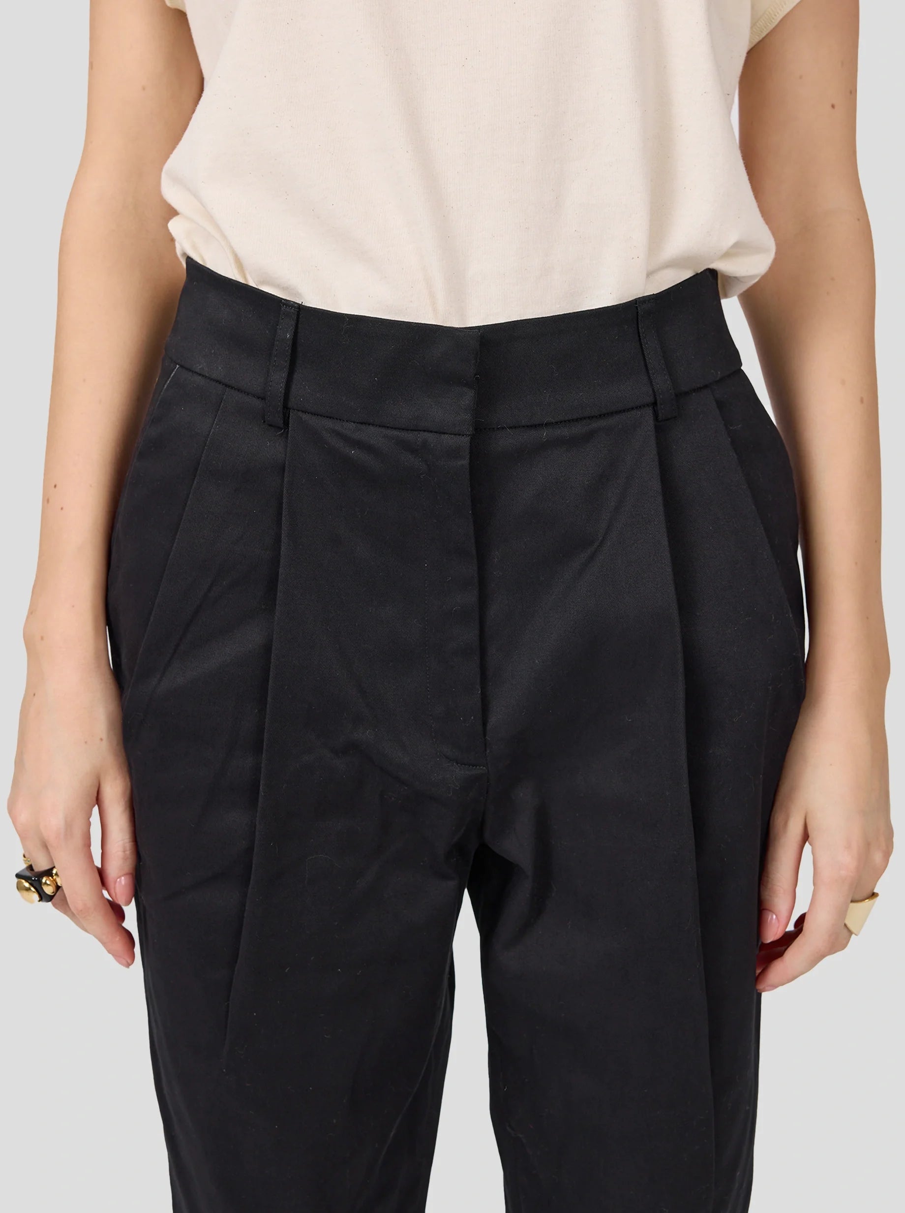 Gabriel Trousers in Black Cotton