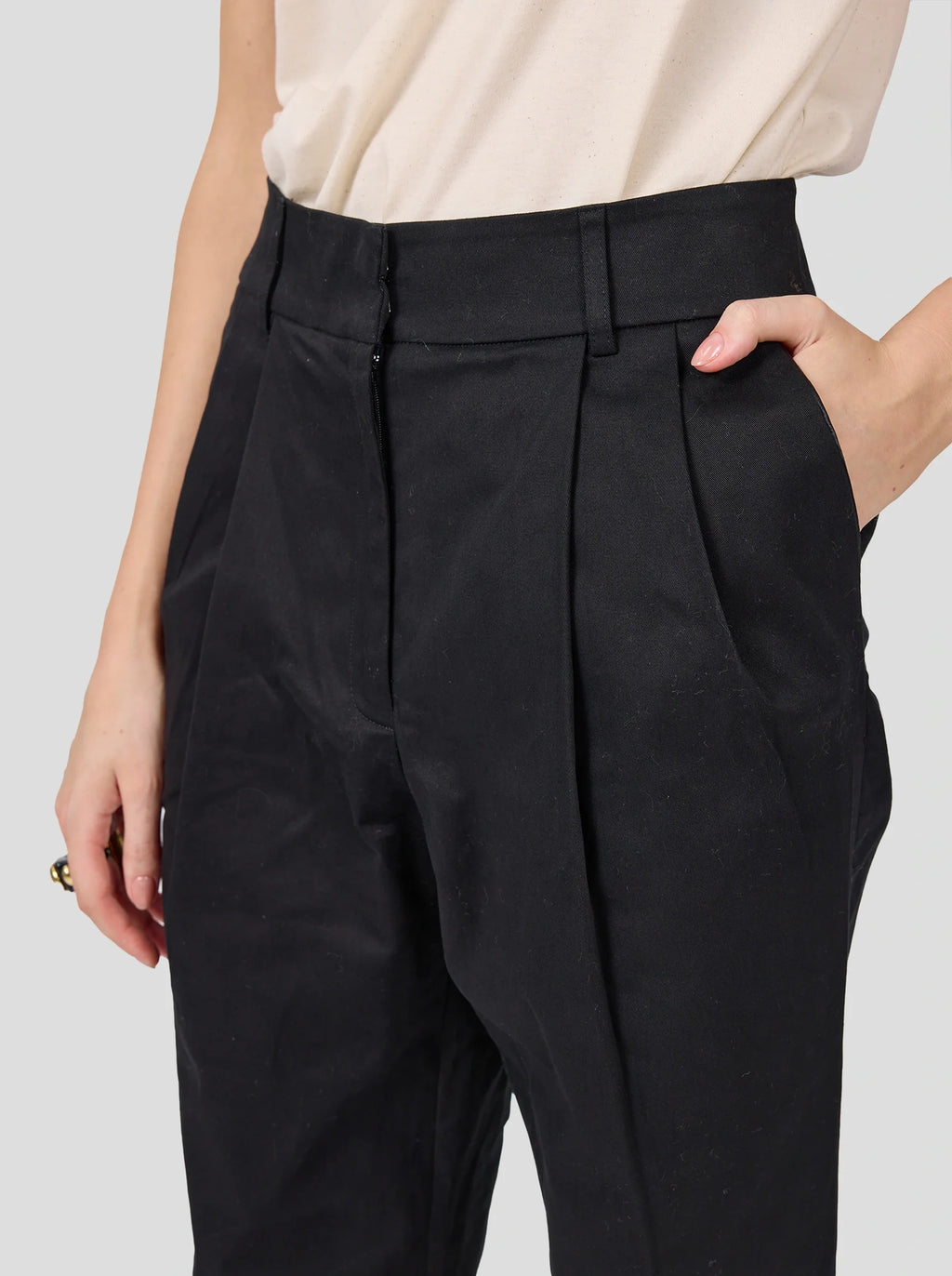 Gabriel Trousers in Black Cotton