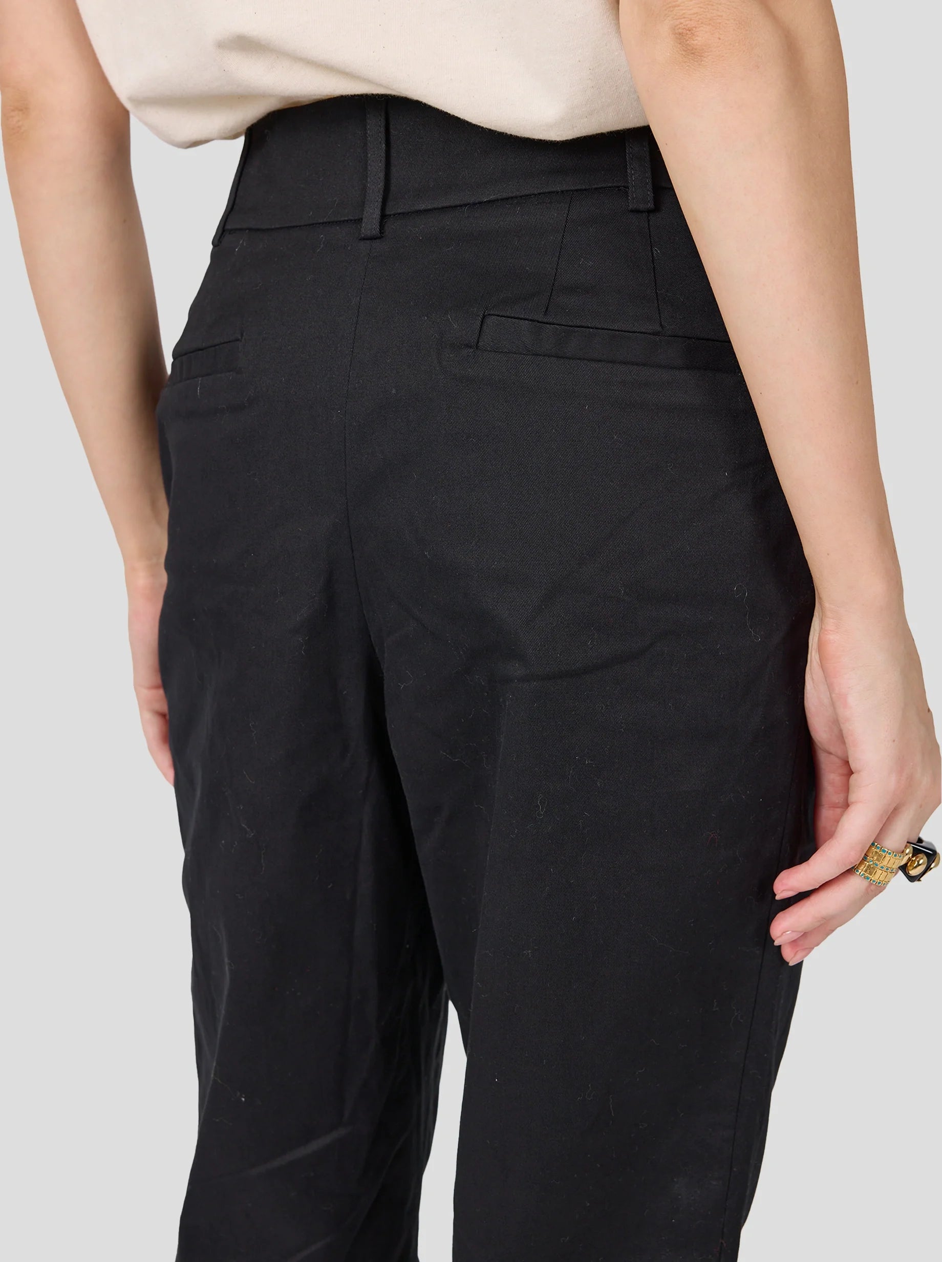 Gabriel Trousers in Black Cotton