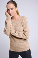 Pull Col Rond Bubble Cachemire Blair - Beige Crème