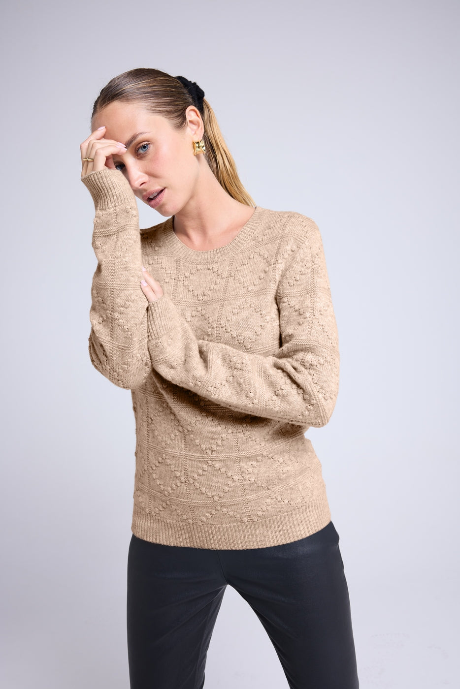Maglione Girocollo Bubble Cashmere Blair - Beige Crema