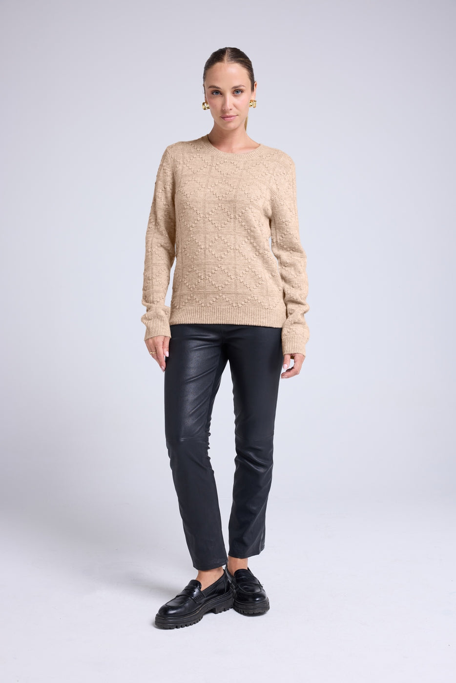 Maglione Girocollo Bubble Cashmere Blair - Beige Crema