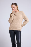 Pull Col Rond Bubble Cachemire Blair - Beige Crème