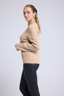 Pull Col Rond Bubble Cachemire Blair - Beige Crème