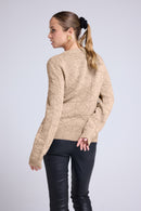 Pull Col Rond Bubble Cachemire Blair - Beige Crème