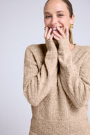 Pull Col Rond Bubble Cachemire Blair - Beige Crème