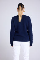 Pull Col Rond Bubble Cachemire Blair - Bleu Marine