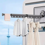 Séchoir à Linge Mural en Aluminium PYTHON 92cm - Extensible et Pliable – Avec 10 Crochets et Emplacements pour Cintres - Ventouses Puissantes - Pour Balcon, Salle de Bain, Buanderie