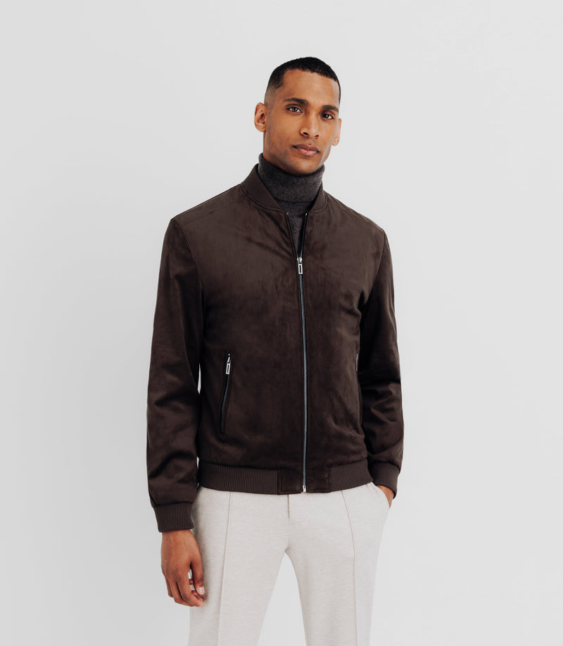 Blouson Col Teddy Marron