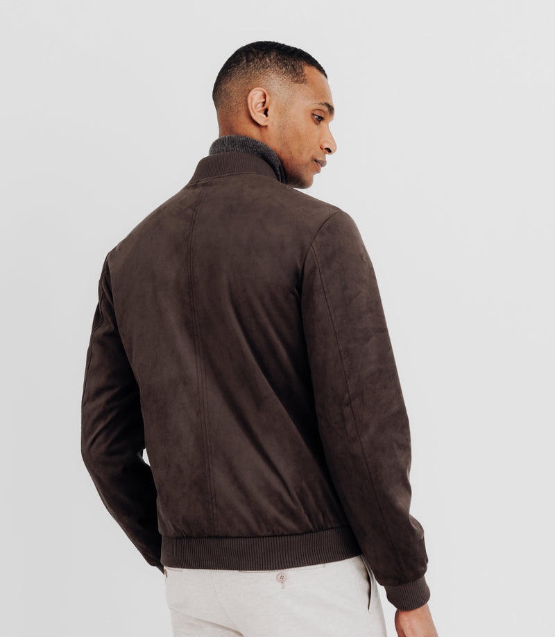 Blouson Col Teddy Marron