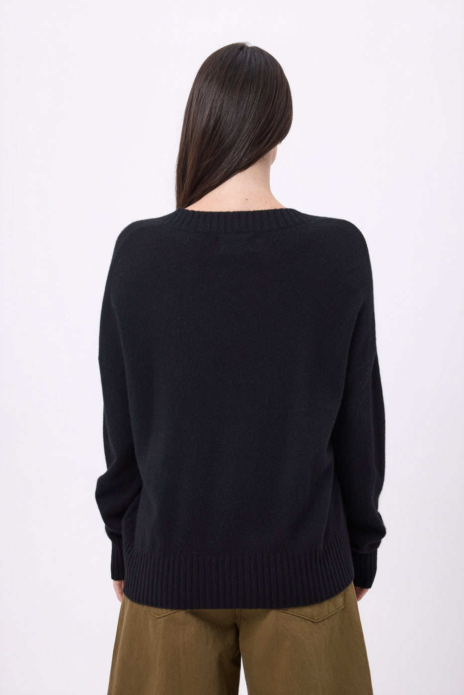 Pull Oversize Col V Gros Rib Blind - Noir - Femme
