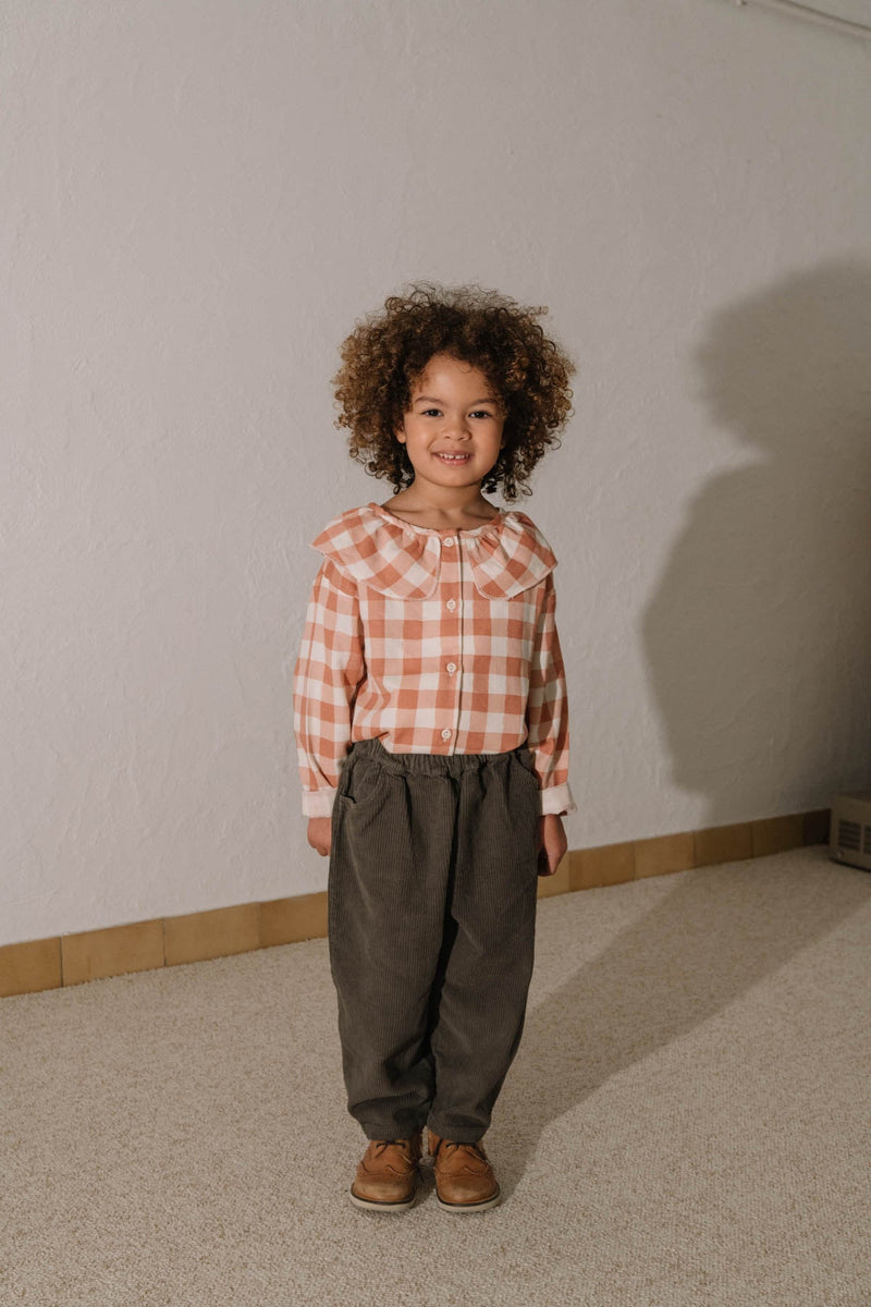 Pantalon Carrot Corderoy Taupe Foncé