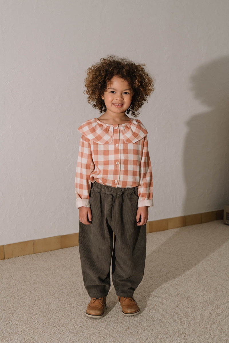 Pantalon Carrot Corderoy Taupe Foncé